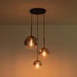 Load image into Gallery viewer, Farmhouze Light - Stylish 3 - Light Gradient Glass Globe Pendant Light - Chandelier - Chrome Tone -