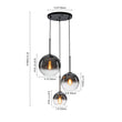 Load image into Gallery viewer, Farmhouze Light - Stylish 3 - Light Gradient Glass Globe Pendant Light - Chandelier - Chrome Tone -