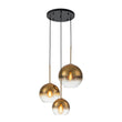 Load image into Gallery viewer, Farmhouze Light - Stylish 3 - Light Gradient Glass Globe Pendant Light - Chandelier - Gold Tone -