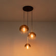 Load image into Gallery viewer, Farmhouze Light - Stylish 3 - Light Gradient Glass Globe Pendant Light - Chandelier - Gold Tone -