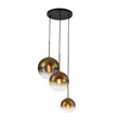 Load image into Gallery viewer, Farmhouze Light - Stylish 3 - Light Gradient Glass Globe Pendant Light - Chandelier - Gold Tone -