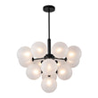 Load image into Gallery viewer, Farmhouze Light-Tiered Cluster Frosted Ribbed Glass Globe Chandelier-Chandelier-Black-
