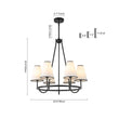 Load image into Gallery viewer, Farmhouze Light - Vintage 6 - Light White Fabric Shade Round Ring Chandelier - Chandelier - 25.6 in -