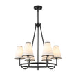 Load image into Gallery viewer, Farmhouze Light - Vintage 6 - Light White Fabric Shade Round Ring Chandelier - Chandelier - 25.6 in -