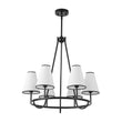 Load image into Gallery viewer, Farmhouze Light - Vintage 6 - Light White Fabric Shade Round Ring Chandelier - Chandelier - 25.6 in -
