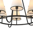 Load image into Gallery viewer, Farmhouze Light - Vintage 6 - Light White Fabric Shade Round Ring Chandelier - Chandelier - 25.6 in -