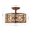 Load image into Gallery viewer, Farmhouze Light - Vintage Bronze Luxe Crystal Drum Lantern Ceiling Light - Ceiling Light - Copper -