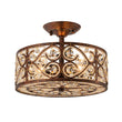 Load image into Gallery viewer, Farmhouze Light - Vintage Bronze Luxe Crystal Drum Lantern Ceiling Light - Ceiling Light - Copper -