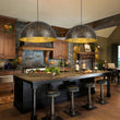 Load image into Gallery viewer, Farmhouze Light - Vintage Distressed Brown Oversized Metal Dome Pendant - Chandelier - 15in -