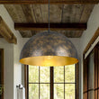 Load image into Gallery viewer, Farmhouze Light - Vintage Distressed Brown Oversized Metal Dome Pendant - Chandelier - 15in -