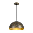 Load image into Gallery viewer, Farmhouze Light - Vintage Distressed Brown Oversized Metal Dome Pendant - Chandelier - 15in -
