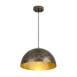 Load image into Gallery viewer, Farmhouze Light - Vintage Distressed Brown Oversized Metal Dome Pendant - Chandelier - 15in -