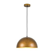 Load image into Gallery viewer, Farmhouze Light - Vintage Distressed Brown Oversized Metal Dome Pendant - Chandelier - 15in/Aged Gold -