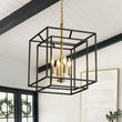 Load image into Gallery viewer, Farmhouze Light - Vintage Farmhouse 2 - Layer Metal Square Cage Chandelier - Chandelier - 4 Bulbs -