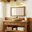 Load image into Gallery viewer, Farmhouze Light - Walnut Grain Dimmable LED Linear Adjustable Vanity Wall Sconce - Wall Sconce - Brass - 2 Pack -