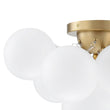 Load image into Gallery viewer, Farmhouze Light - White Glass Globe Cluster Bubble Semi - Flush Mount - Ceiling Light - Brass -