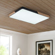 Load image into Gallery viewer, Farmhouze Light - Wood Rectangle LED Ceiling Light - Ceiling Light - Black (Back - Order) -