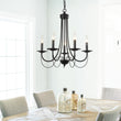 Load image into Gallery viewer, 5 Light Candle Black Metal Chandelier