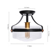 Load image into Gallery viewer, Farmhouse Round Glass Semi Flush Mount