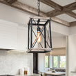 Load image into Gallery viewer, Farmhouse Rustic Square Wooden Pendant Light