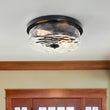 Load image into Gallery viewer, Drum Hammered Glass Flush Mount