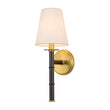 Load image into Gallery viewer, Farmhouze Light-1-Arm Aged Brass Linen Cone Shade Wall Sconce-Wall Sconce-1-Light-