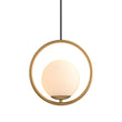 Load image into Gallery viewer, Farmhouze Light-1-Light Gold Circle Opal Glass Globe Pendant Light-Pendant-S-