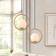 Load image into Gallery viewer, Farmhouze Light-1-Light Gold Circle Opal Glass Globe Pendant Light-Pendant-S-