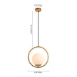 Load image into Gallery viewer, Farmhouze Light-1-Light Gold Circle Opal Glass Globe Pendant Light-Pendant-S-