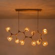 Load image into Gallery viewer, Farmhouze Light-10-Light Glass Ice Brass Branching Kitchen Island Pendant-Chandelier-10-Light-Brass (Pre-Order)