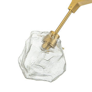 Farmhouze Light-10-Light Glass Ice Brass Branching Kitchen Island Pendant-Chandelier-10-Light-Brass (Pre-Order)
