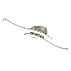 Farmhouze Light-2-Light Curved Linear Dimmable LED Ceiling Wall Light-Wall Sconce-Nickel-
