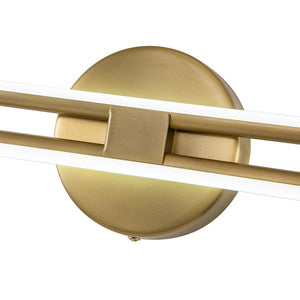 Farmhouze Light-2-Light Minimalist Tube LED Vanity Light-Wall Sconce-30 in-Brass