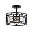 Load image into Gallery viewer, Farmhouze Light-2-Light Open Drum Cage Semi Flush Light-Ceiling Light--