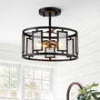Load image into Gallery viewer, Farmhouze Light-2-Light Open Drum Cage Semi Flush Light-Ceiling Light--