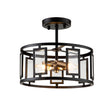 Load image into Gallery viewer, Farmhouze Light-2-Light Open Drum Cage Semi Flush Light-Ceiling Light--