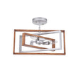 Load image into Gallery viewer, Farmhouze Light-3-Light Geometric Rectangular Semi Flush Mount-Ceiling Light-Silver+Gold-