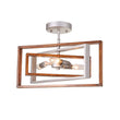 Load image into Gallery viewer, Farmhouze Light-3-Light Geometric Rectangular Semi Flush Mount-Ceiling Light-Silver+Gold-
