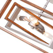 Load image into Gallery viewer, Farmhouze Light-3-Light Geometric Rectangular Semi Flush Mount-Ceiling Light-Silver+Gold-
