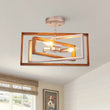 Load image into Gallery viewer, Farmhouze Light-3-Light Geometric Rectangular Semi Flush Mount-Ceiling Light-Silver+Gold-