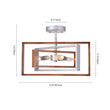 Load image into Gallery viewer, Farmhouze Light-3-Light Geometric Rectangular Semi Flush Mount-Ceiling Light-Silver+Gold-