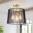 Load image into Gallery viewer, Farmhouze Light-3-Light Industrial Iron Cage Semi Flush Mount-Ceiling Light--
