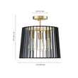 Load image into Gallery viewer, Farmhouze Light-3-Light Industrial Iron Cage Semi Flush Mount-Ceiling Light--