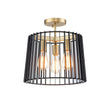 Load image into Gallery viewer, Farmhouze Light-3-Light Industrial Iron Cage Semi Flush Mount-Ceiling Light--