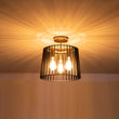 Load image into Gallery viewer, Farmhouze Light-3-Light Industrial Iron Cage Semi Flush Mount-Ceiling Light--