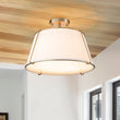 Load image into Gallery viewer, Farmhouze Light-4-Light Linen Drum Semi Flush Ceiling Light-Ceiling Light-Brass-