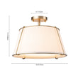 Load image into Gallery viewer, Farmhouze Light-4-Light Linen Drum Semi Flush Ceiling Light-Ceiling Light-Brass-
