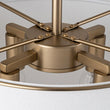 Load image into Gallery viewer, Farmhouze Light-4-Light Linen Drum Semi Flush Ceiling Light-Ceiling Light-Brass-