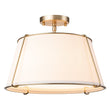 Load image into Gallery viewer, Farmhouze Light-4-Light Linen Drum Semi Flush Ceiling Light-Ceiling Light-Brass-