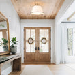 Load image into Gallery viewer, Farmhouze Light-4-Light Linen Drum Semi Flush Ceiling Light-Ceiling Light-Brass-